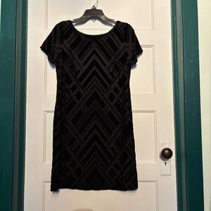 White House Black Market Black Velvet Burnout Sheath Dress